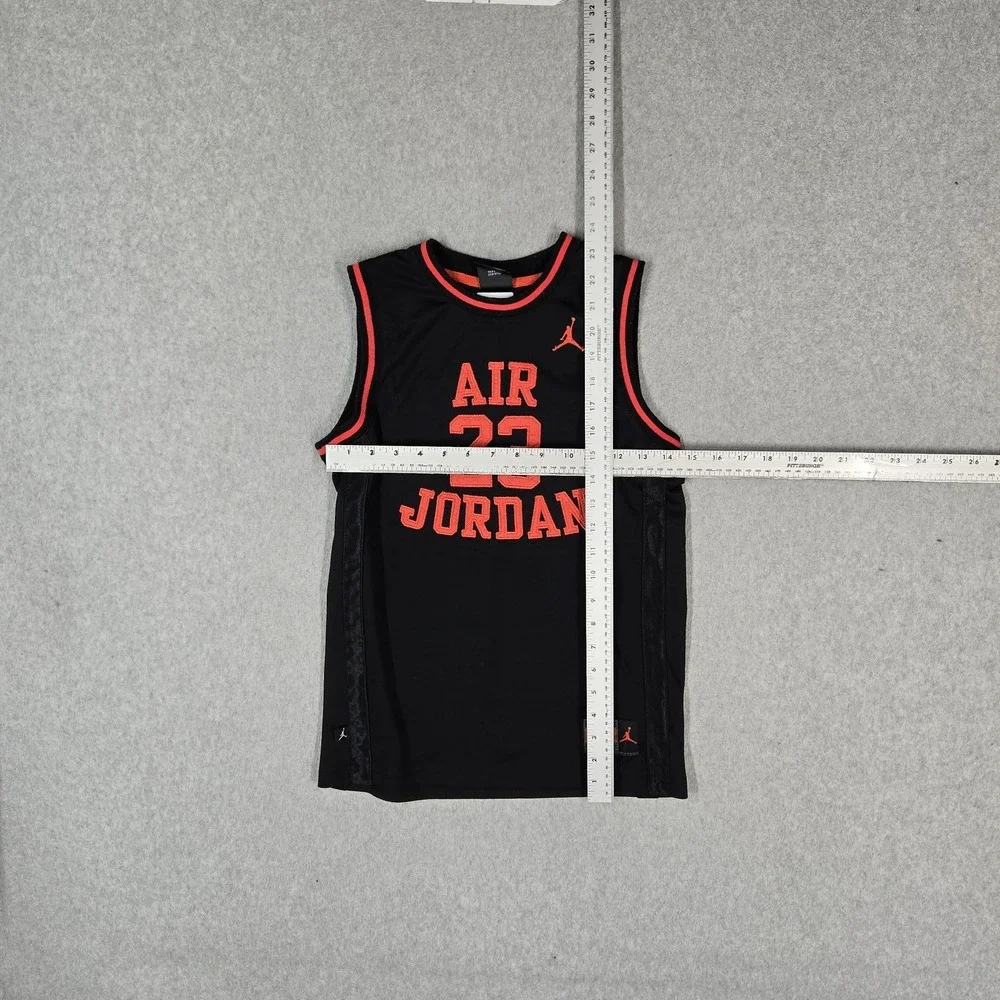 Jordan Boys Jersey M Black Air Jordan #23 Basketball Logo Mesh Sleeveless